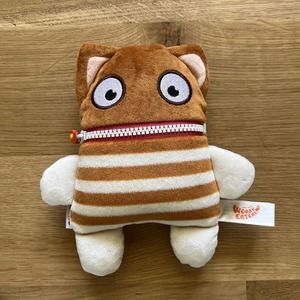 Gerd Hahns Worry Eaters Enno Plush Eats Your Worries Brown Stripes Zipper 9"